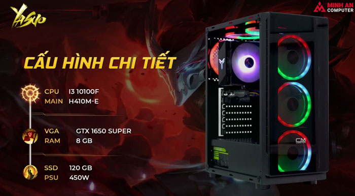 bộ pc gaming yasuo i3 10100f gtx 1650 super