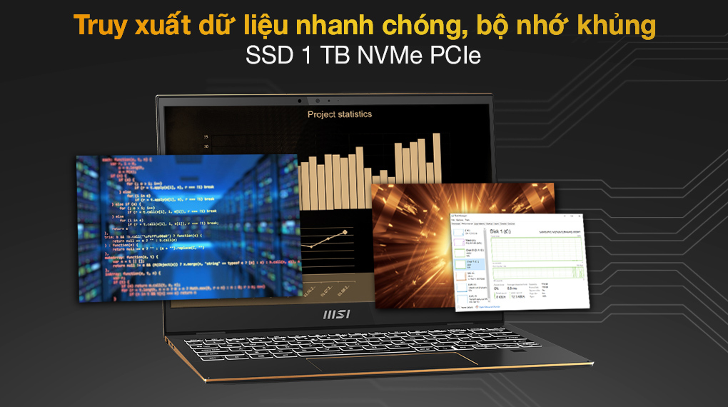 Laptop MSI Summit E13 Flip A11MT 211VN lưu trữ khổng lồ