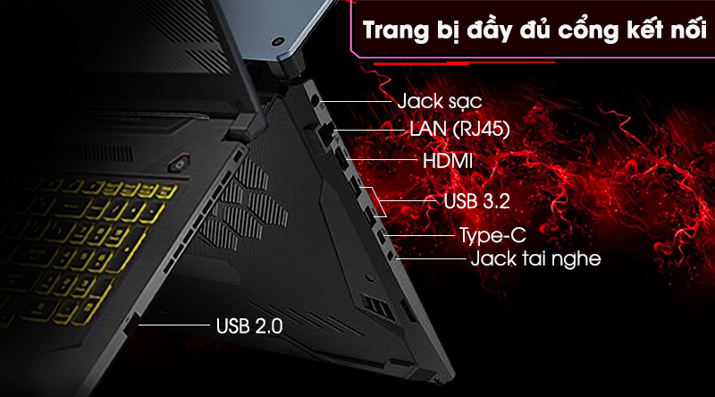 Kết nối của Laptop Asus TUF FX506LH-HN002T đa dạng
