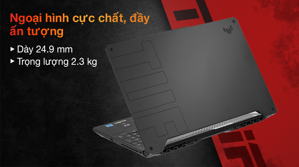 Thiết kế của Laptop Asus TUF FX506HC-HN001T ấn tượng