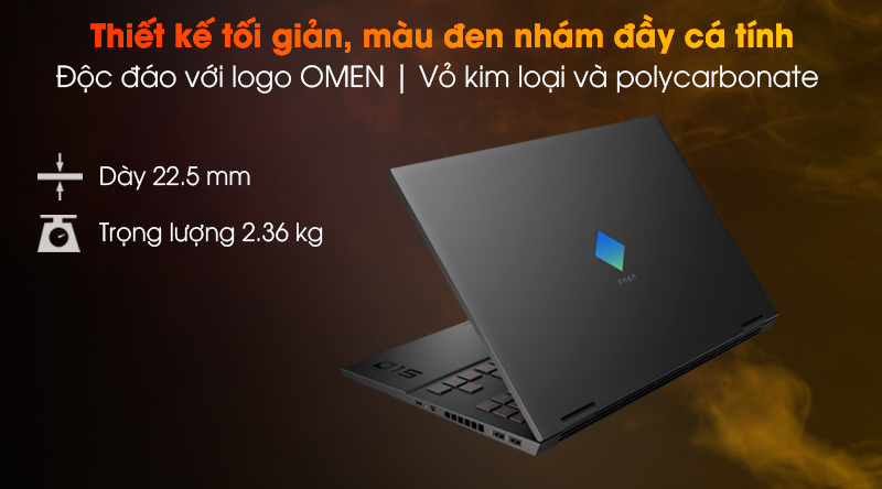 Thiết kế Laptop HP Omen 15-ek0079TX 26Y69PA tối giản