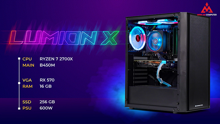 Máy tính Workstation AMD Ryzen 7 2700X / B450 / 16GB / RX 570 4GB