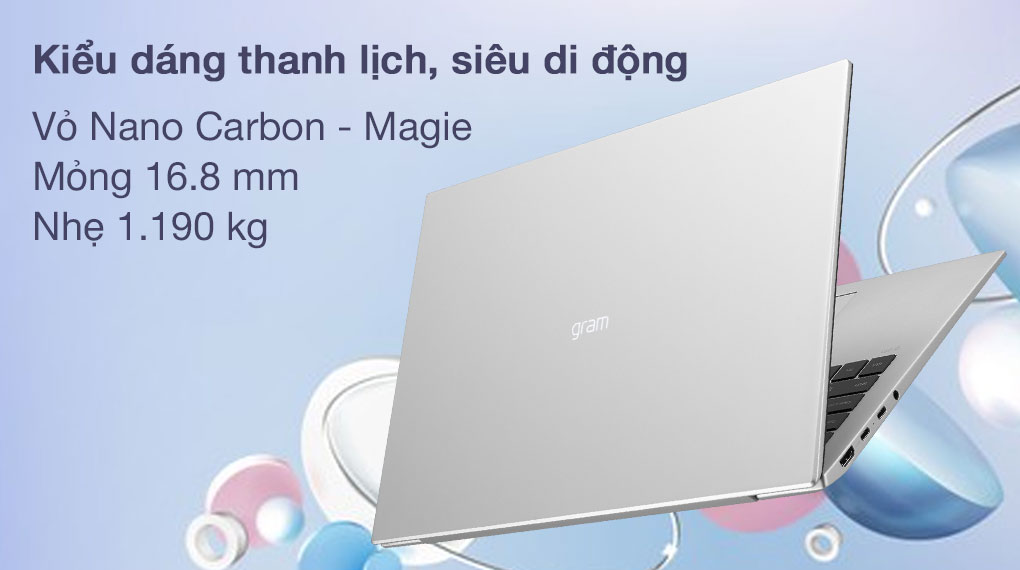 Thiết kế của Laptop LG Gram 16Z90P G.AH73A5 mỏng nhẹ