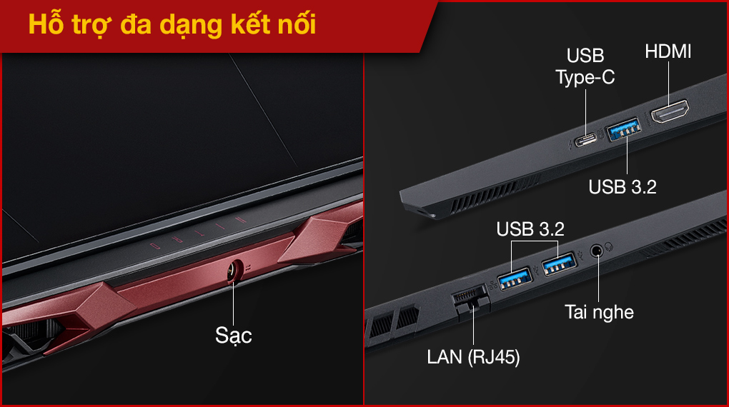 Kết nối của Laptop Acer Nitro 5 Eagle AN515-57-52WT NH.QDGSV.004 tiện dụng