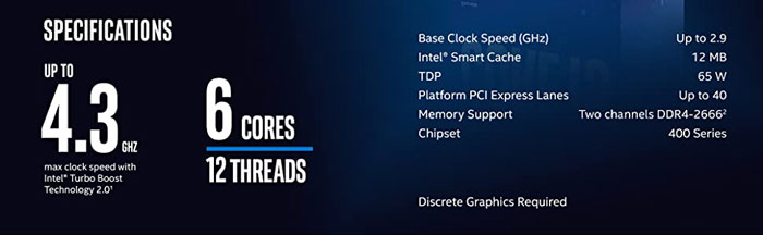 cpu intel core i5 10400f