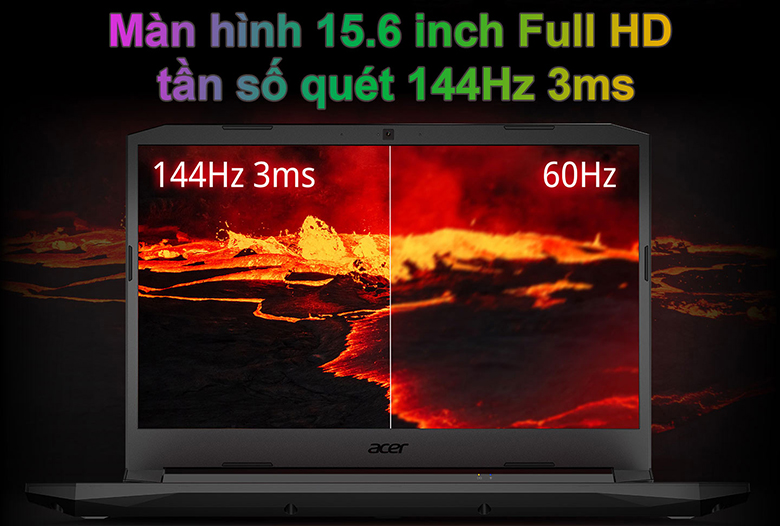 Màn hình của Laptop Acer Nitro 5 AMD AN515-45-R9SC NH.QBRSV.001 sắc nét