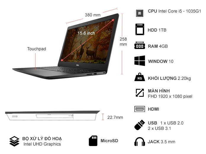 kết nối laptop Dell hiện đại