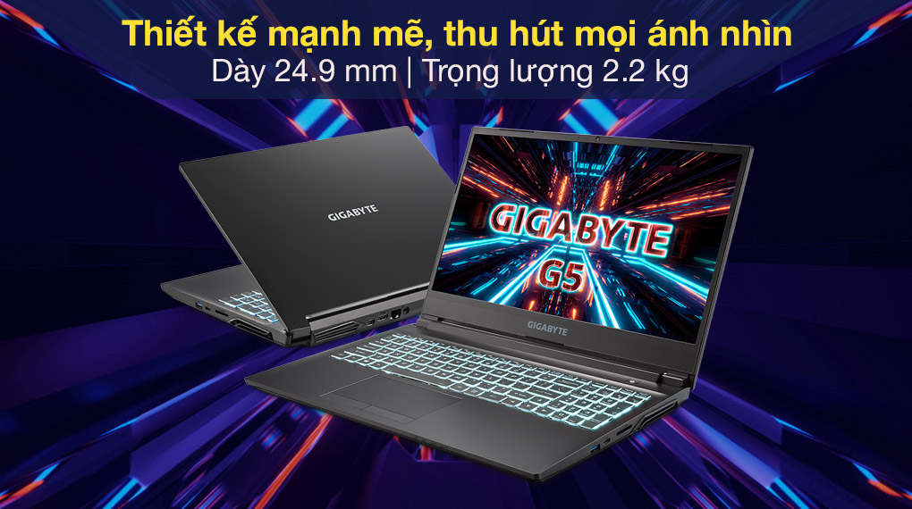 Thiết kế Laptop Gigabyte G5 GD chắc chắn