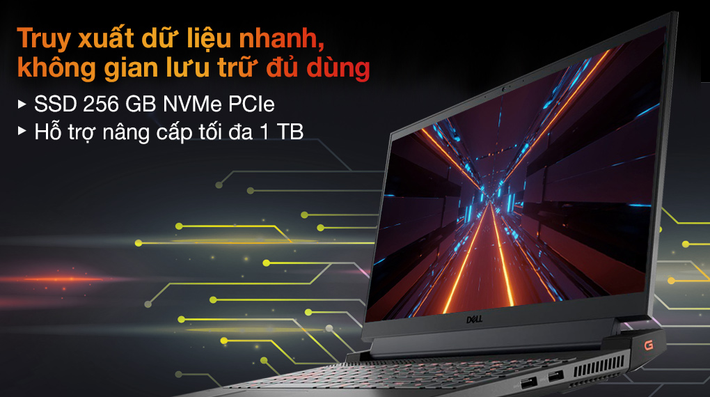 Dung lượng lưu trữ của Laptop Dell Gaming G5 15 5511 rộng lớn
