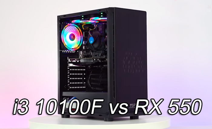 pc gaming i3 10100F vs RX 550