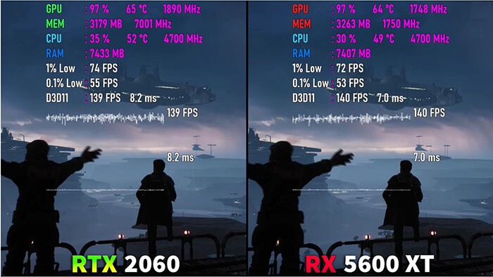 test RTX 2060 vs RX 5600 XT