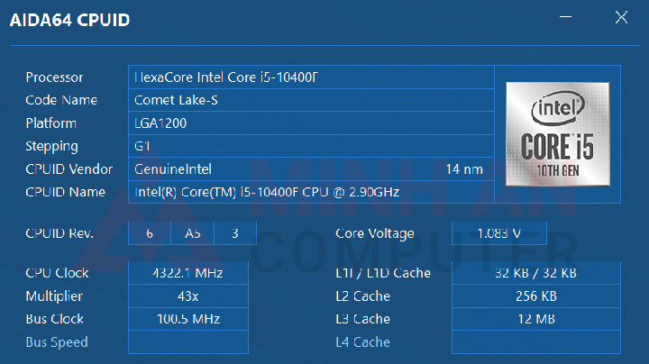CPU i5-10400f