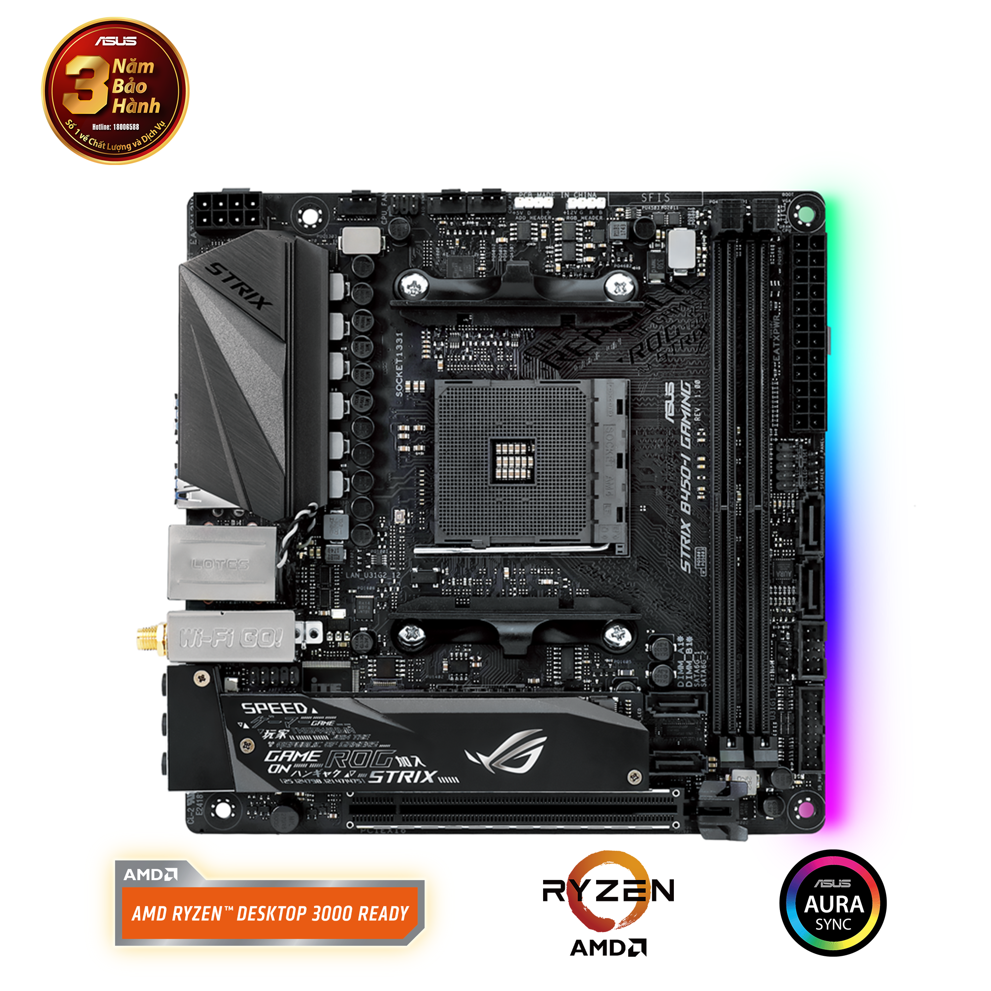 Mainboard Asus ROG STRIX B450-I GAMING (AMD B450, AM4, Mini ITX, 2 khe